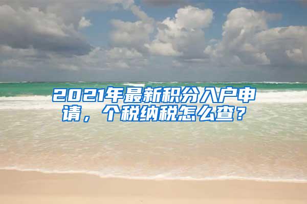 2021年最新积分入户申请，个税纳税怎么查？