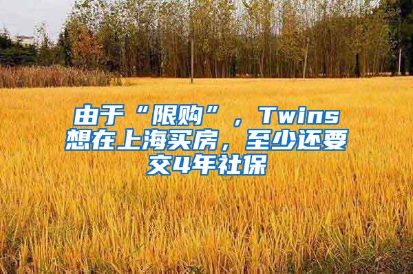 由于“限购”，Twins想在上海买房，至少还要交4年社保