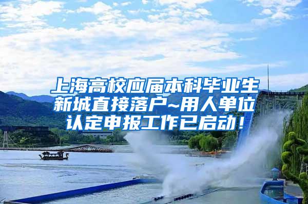 上海高校应届本科毕业生新城直接落户~用人单位认定申报工作已启动！