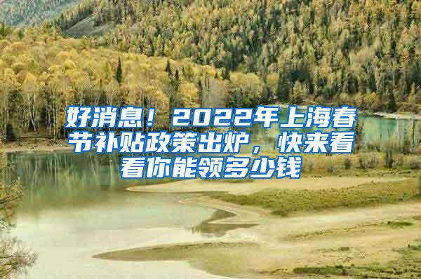 好消息！2022年上海春节补贴政策出炉，快来看看你能领多少钱