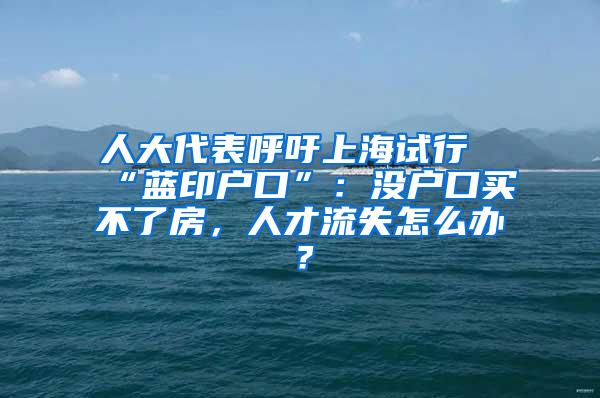 人大代表呼吁上海试行“蓝印户口”：没户口买不了房，人才流失怎么办？