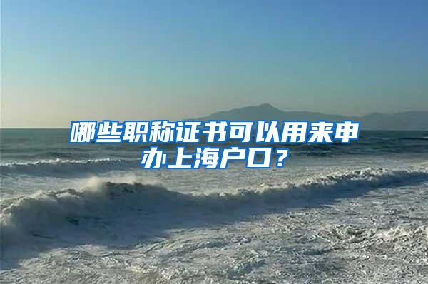 哪些职称证书可以用来申办上海户口？