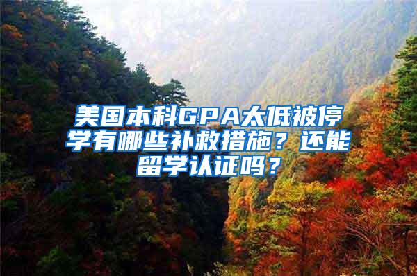 美国本科GPA太低被停学有哪些补救措施？还能留学认证吗？