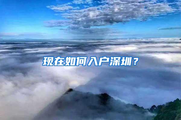 现在如何入户深圳？