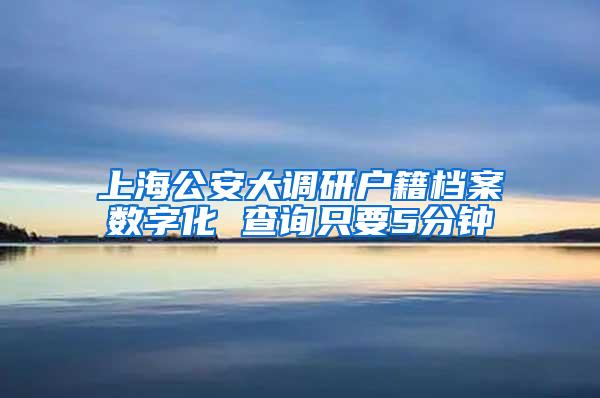 上海公安大调研户籍档案数字化 查询只要5分钟