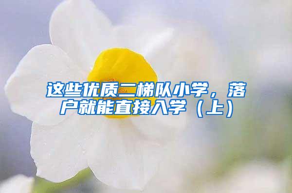 这些优质二梯队小学，落户就能直接入学（上）