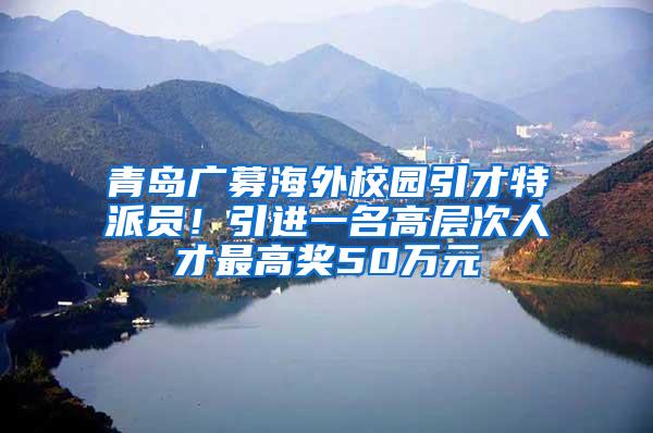 青岛广募海外校园引才特派员！引进一名高层次人才最高奖50万元