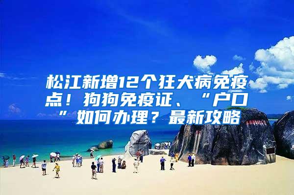 松江新增12个狂犬病免疫点！狗狗免疫证、“户口”如何办理？最新攻略→