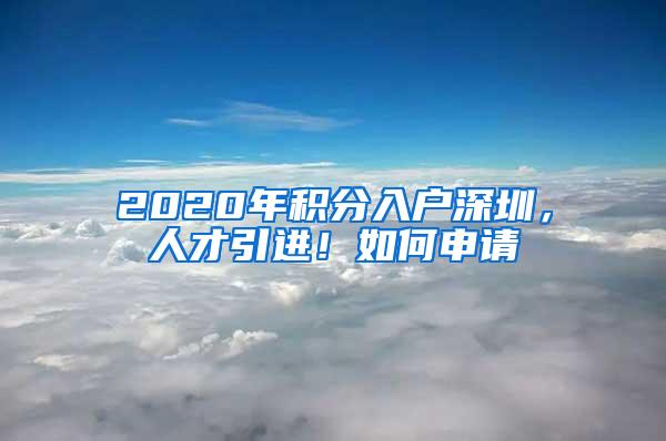 2020年积分入户深圳，人才引进！如何申请