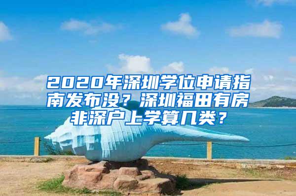 2020年深圳学位申请指南发布没？深圳福田有房非深户上学算几类？