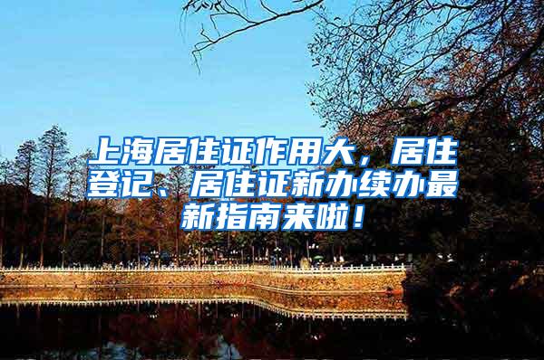 上海居住证作用大，居住登记、居住证新办续办最新指南来啦！