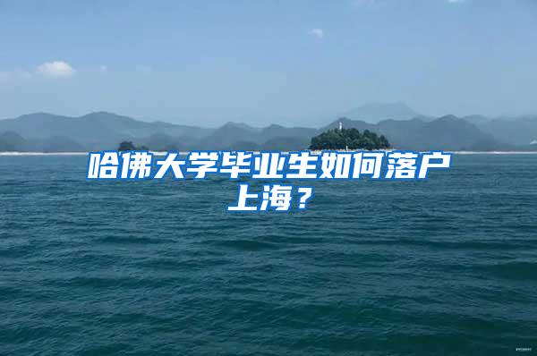 哈佛大学毕业生如何落户上海？