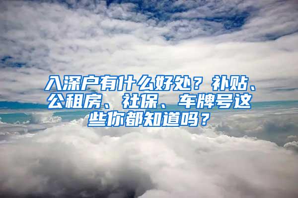 入深户有什么好处？补贴、公租房、社保、车牌号这些你都知道吗？