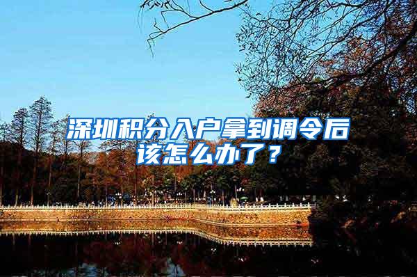 深圳积分入户拿到调令后该怎么办了？