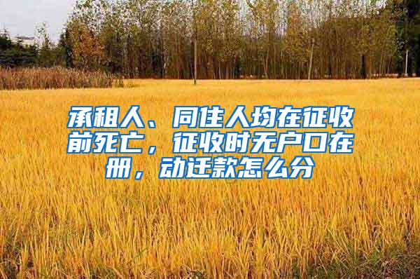 承租人、同住人均在征收前死亡，征收时无户口在册，动迁款怎么分