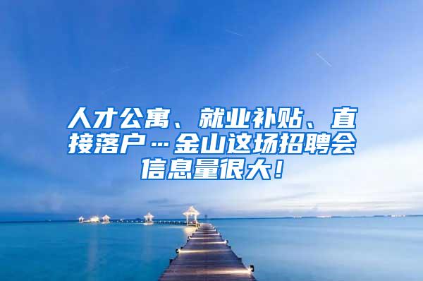 人才公寓、就业补贴、直接落户…金山这场招聘会信息量很大！