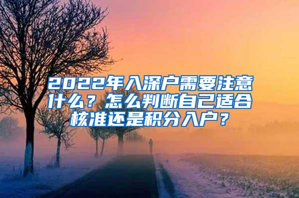 2022年入深户需要注意什么？怎么判断自己适合核准还是积分入户？