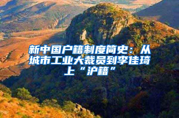 新中国户籍制度简史：从城市工业大裁员到李佳琦上“沪籍”