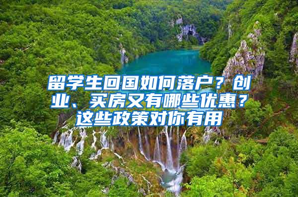 留学生回国如何落户？创业、买房又有哪些优惠？这些政策对你有用