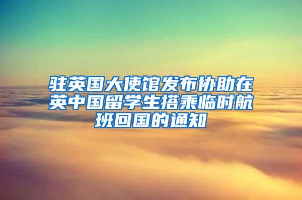 驻英国大使馆发布协助在英中国留学生搭乘临时航班回国的通知