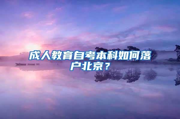 成人教育自考本科如何落户北京？