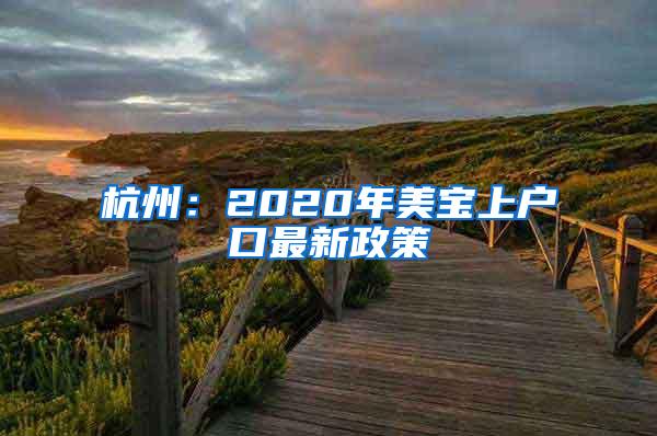 杭州：2020年美宝上户口最新政策