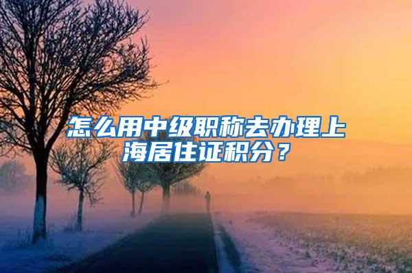 怎么用中级职称去办理上海居住证积分？