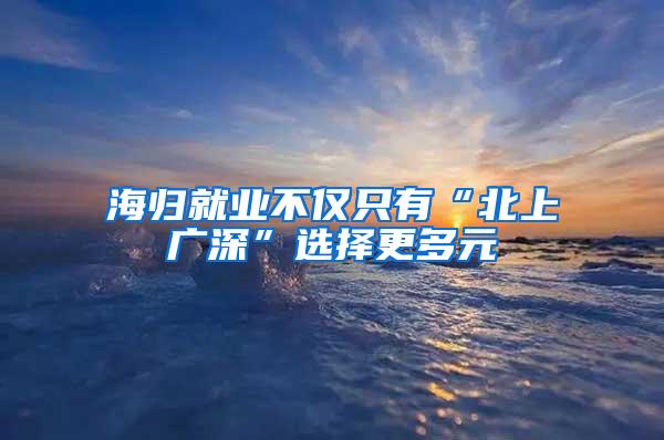 海归就业不仅只有“北上广深”选择更多元