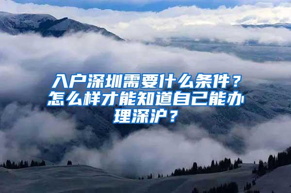 入户深圳需要什么条件？怎么样才能知道自己能办理深沪？