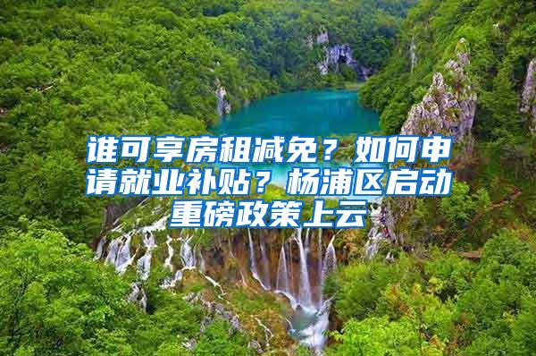 谁可享房租减免？如何申请就业补贴？杨浦区启动重磅政策上云