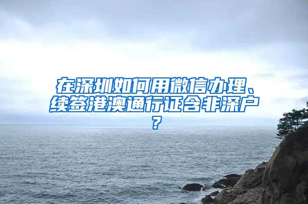 在深圳如何用微信办理、续签港澳通行证含非深户？