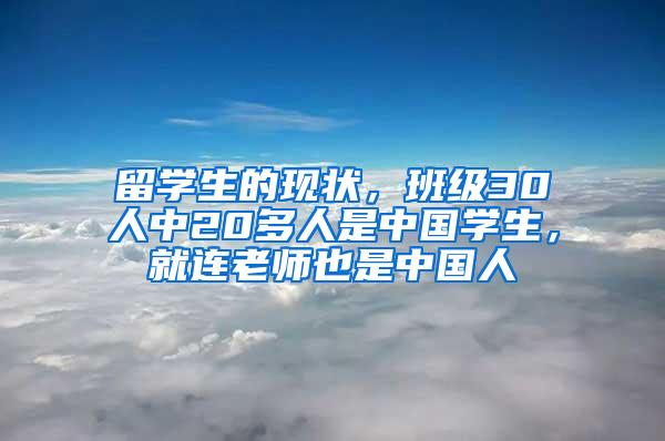 留学生的现状，班级30人中20多人是中国学生，就连老师也是中国人