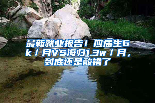 最新就业报告！应届生6k／月VS海归1.3w／月，到底还是酸错了