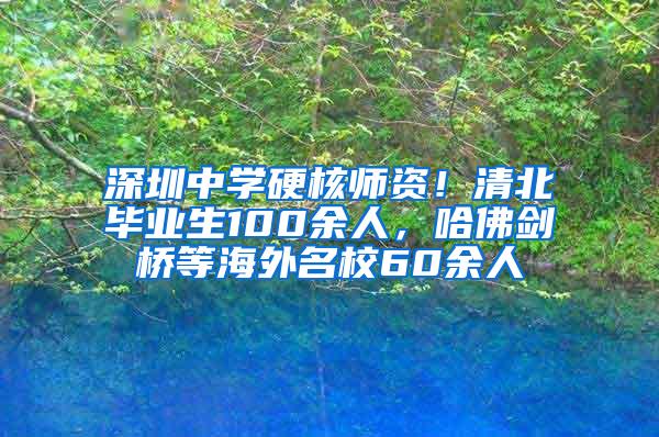 深圳中学硬核师资！清北毕业生100余人，哈佛剑桥等海外名校60余人