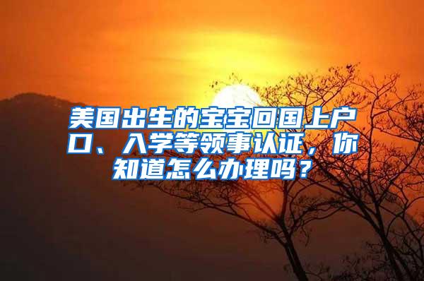 美国出生的宝宝回国上户口、入学等领事认证，你知道怎么办理吗？