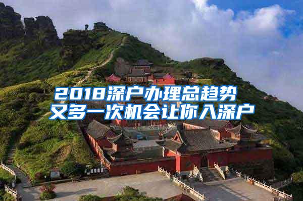 2018深户办理总趋势 又多一次机会让你入深户