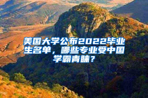 美国大学公布2022毕业生名单，哪些专业受中国学霸青睐？