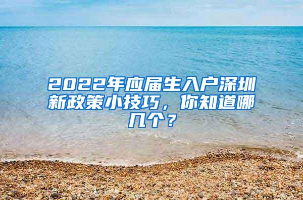 2022年应届生入户深圳新政策小技巧，你知道哪几个？