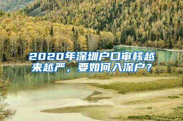 2020年深圳户口审核越来越严，要如何入深户？