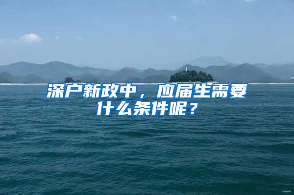 深户新政中，应届生需要什么条件呢？