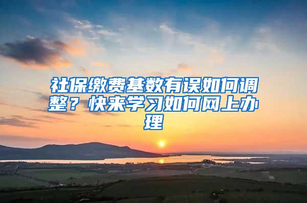 社保缴费基数有误如何调整？快来学习如何网上办理→