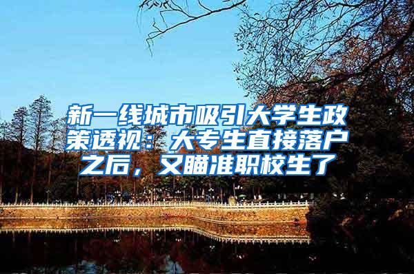 新一线城市吸引大学生政策透视：大专生直接落户之后，又瞄准职校生了