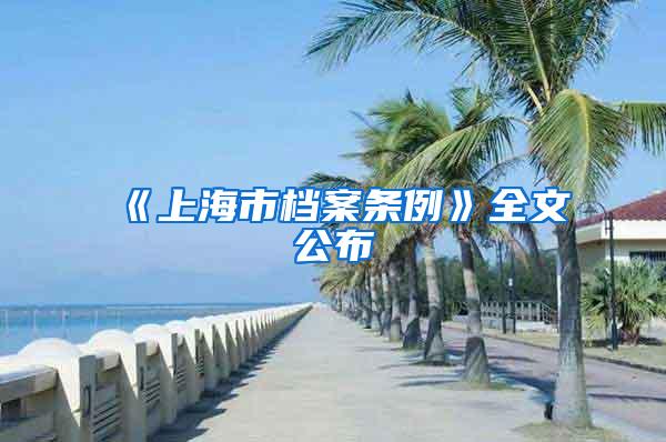 《上海市档案条例》全文公布