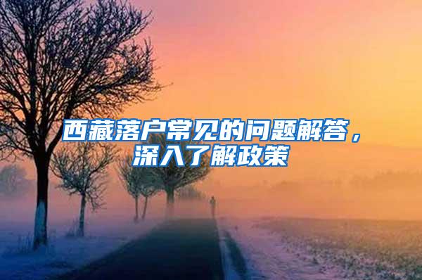 西藏落户常见的问题解答，深入了解政策