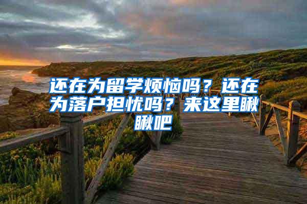 还在为留学烦恼吗？还在为落户担忧吗？来这里瞅瞅吧