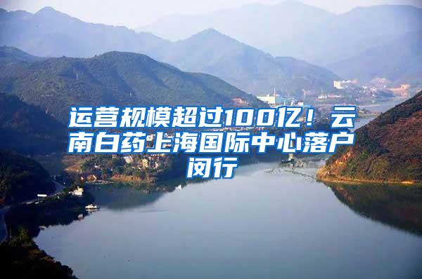 运营规模超过100亿！云南白药上海国际中心落户闵行