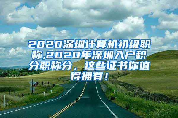 2020深圳计算机初级职称,2020年深圳入户积分职称分，这些证书你值得拥有！