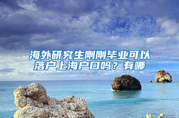 海外研究生刚刚毕业可以落户上海户口吗？有哪