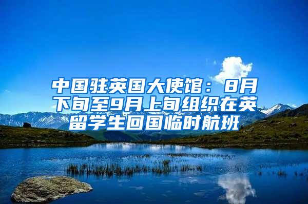 中国驻英国大使馆：8月下旬至9月上旬组织在英留学生回国临时航班