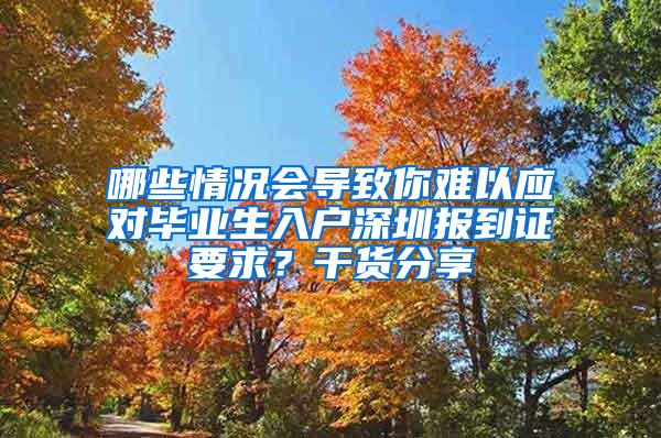 哪些情况会导致你难以应对毕业生入户深圳报到证要求？干货分享